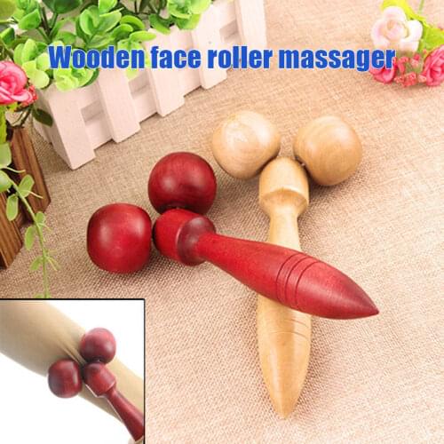 2021 Wooden Face Roller Massager Relaxing Neck Chin Slimming Face-lift Massage Tool Health Care SSwell