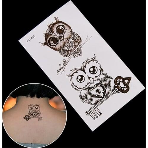 3PCS Waterproof Temporary Fake Tattoo Stickers Classic Owls Animals Cartoon Design Tatoo for Kids Child Body Art #275169