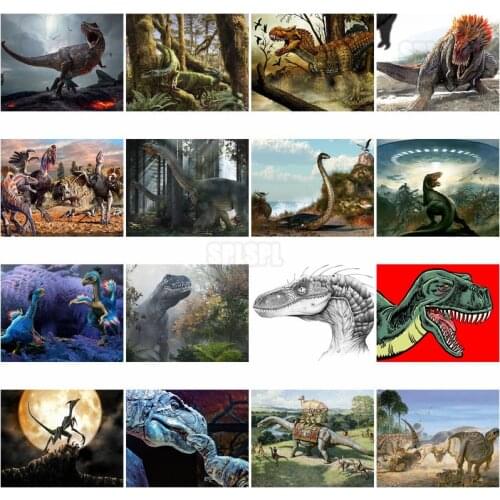 5D Diamond Painting Dinosaur Mesozoic Reptiles Terrifying Lizards of The Reptiles Dinosaurs Extinct At The Cretaceous Pictures