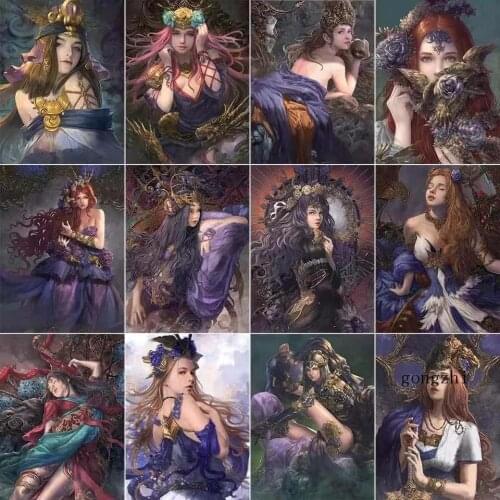 5D Diy Diamond Painting Embroidery Vintage Sexy Woman Cross Stitch Kit Full Round Square Drill Rhinestone Mosaic Picture Decor