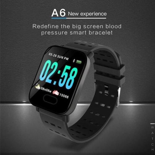 A6 New Style Smart Bracelet Color Screen Real-Time Heart Rate Blood Pressure Sleeping Monitoring Sports Pedometer Multi-function