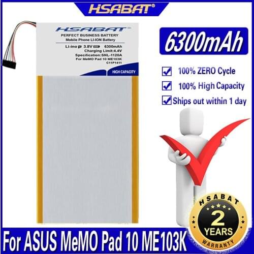 HSABAT C11P1411 6300mAh Top Capacity Battery for ASUS MeMO Pad 10 ME103K K01E ME0310K ME103