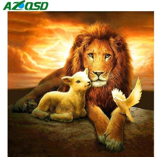 AZQSD Diamond Painting 5d Lion Diamond Embroidery Animal Picture Of Rhinestones Home Decor Handmade Cross Stitch Kits