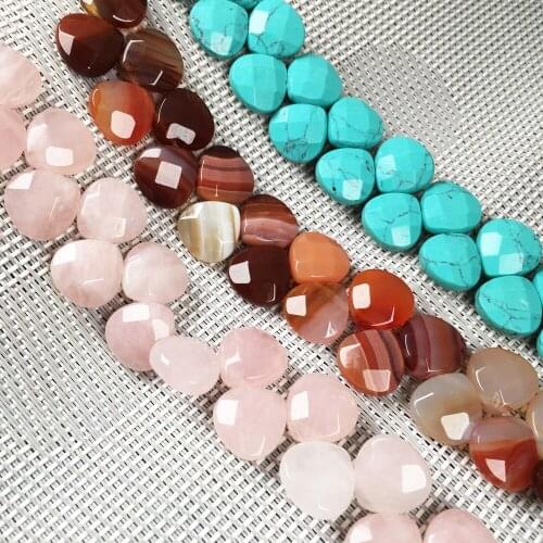 30Pcs Natural Stone Beads Section Cross Bore Loose Beads For Jewelry Making DIY Necklace Bracelet Earring Handiwork Accessory