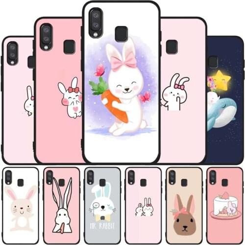 Rabbit black soft phone Case For Samsung A10 20 30 40 50 30S 50S 60 70 M10 M30S M40 A31 51 71 A20E A10E A21S