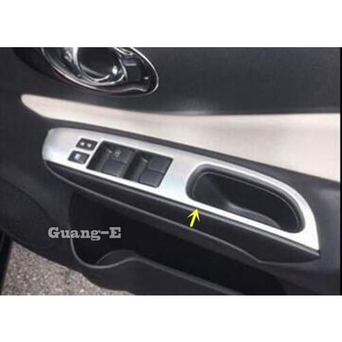 For Nissan NOTE 2017 2018 2019 2020 Car Styling Cover Door Window Glass Panel Armrest Lift Switch Button Trim Frame 4pcs
