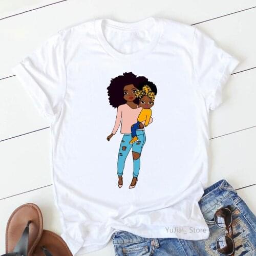 Super Mom Print Tshirt Women Clothes 2021 Melanin Poppin T Shirt Femme MotherS Day Gift T-Shirt Female Tumble Tops Tee