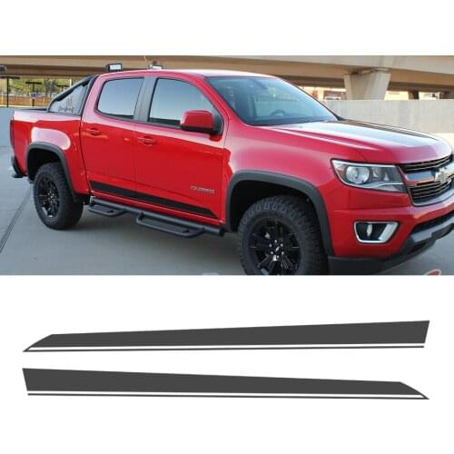 2 Pcs side and tail stripe graphic Vinyl sticker for Colorado double cab 2015 2016 2017 2018 2019