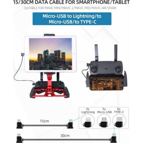 Micro-USB to Lightning/TYPE-C/Micro-USB Data Cable Smartphone Tablet 15/30cm Line For DJI MAVIC MINI/MAVIC 2/MAVIC AIR/Spark
