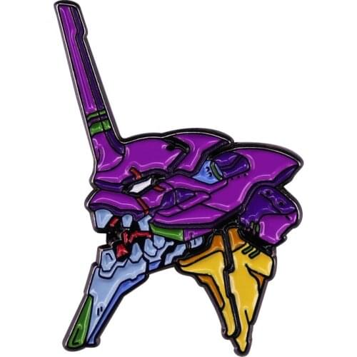 Classic 80s Cool Fighting Anime Evangelion EVA-01 Enamel Pin Mecha Brooch Robot Metal Badge