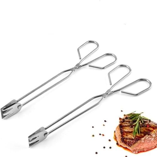Kitchen Tools Stainless Steel Anti-scalding Bread Food Clip Barbecue Tongs BBQ Grilling Bbq Tools Kitchen Grill Accessories2020