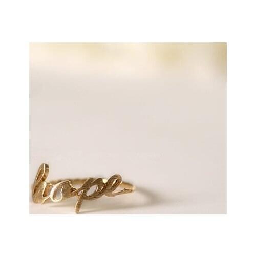Fashion "Hope" Letters Ring Drawing Surface Simple Style Ring