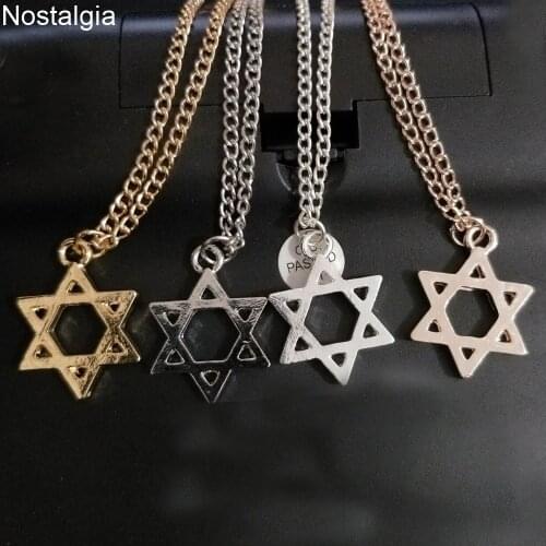 Nostalgia Magen Star Of David Necklace Jewish Hanukkah Jewelry Israel Judaica Hebrew Pendant