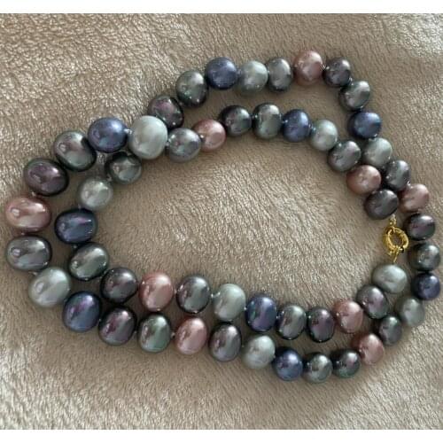 NEW 00710 34" 15MM lavender blue gray EGG SOUTH SEA SHELL PEARL NECKLACE