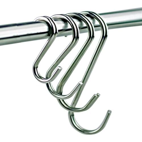 NEW 1pcs Metal S-shaped Hooks Bathroom Kitchen Coat Hooks Hanging Hanger Storage Holders Organizer Household Stainless Steel Hoo