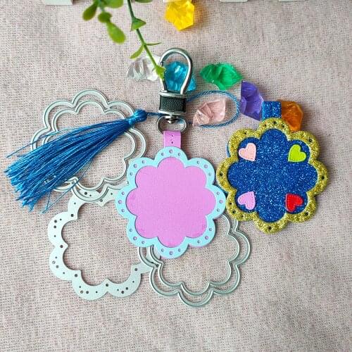 New Stitched Round lace Key Fob Metal Cutting Dies Decorative Scrapbooking Steel Craft Die Cut Embossing Paper Cards Stencils