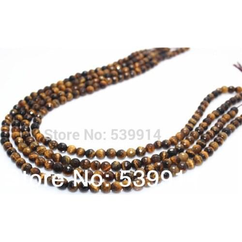 Wholesale 6mm Faceted Natural Tiger Stone Beads Fit DIY Jewelry Making 60pcs/lot