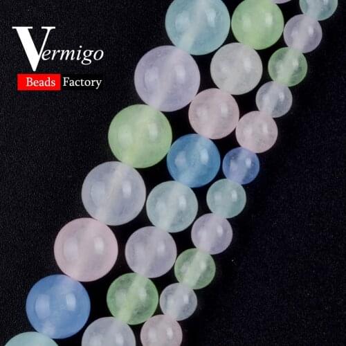 Wholesale Natural Round Beads Colorful Jades Stone Beads For Jewelry Making 6 8 10mm Pick Size Diy Bracelet Necklace 15"