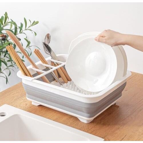 Organizer Storage Foldable Holder Plate Tableware Drainer Bowl Kitchen Countertop Utensil Dish Rack Basket Rack Shelf for Home
