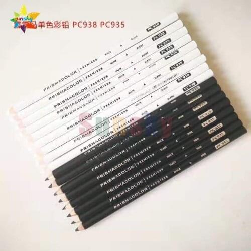 Discount PC935 PC938 white black single color drawing pencil oily pencil soft big core pencil Sanford Prismacolor Colored pencil