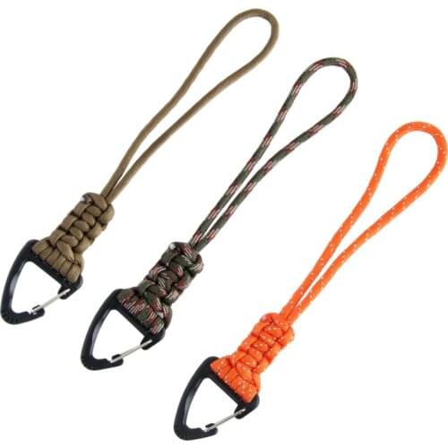 2PCS Handmade Paracode Braided Tactical Knife Gear Lanyard With Clip Survival Keychain Lanyards Parachute Cord