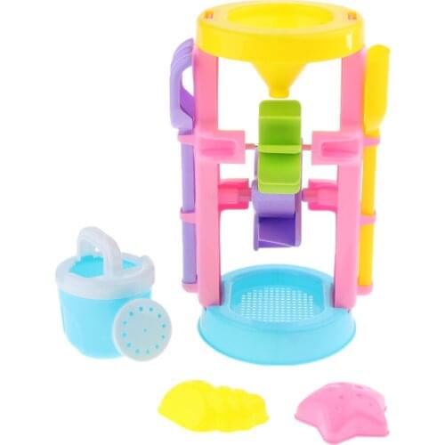 Sand Toys For Kids - 6pcs Candy Color Play Sand Kit With Shovel Rake & Molds
