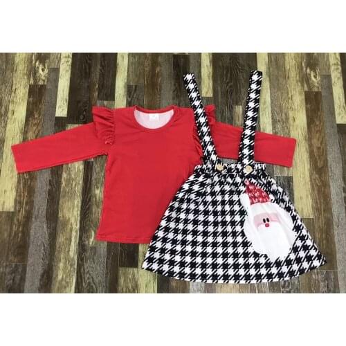 Christmas babys clothes set Winter long sleeved kids outfits girls ruffle 2 pieces clothing