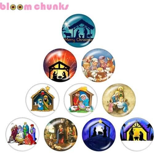 Christmas 10pcs mixed 12mm/18mm/20mm/25mm Round photo glass cabochon jewelry flat back Making findings A4705