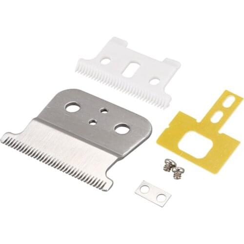 Silver for T Outliner Blade for Andis for T Outliner, for Andis Gtx Replacement Blade,White T Blade + Silver Steel Blade