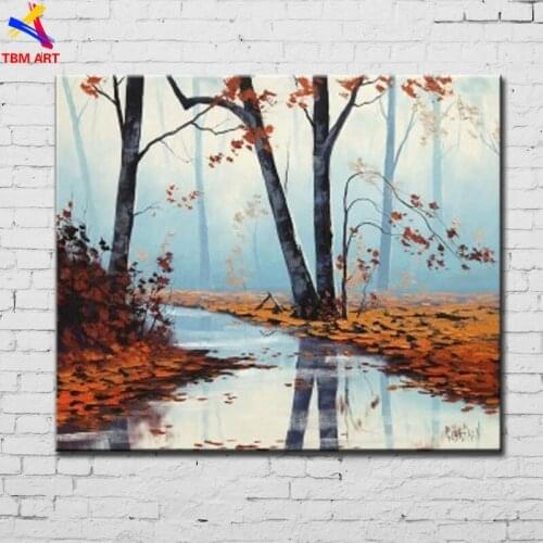 Season Landscape Picture Hand painted Modern Abstract Oil Painting on Canvas for Living Room Home Decoration Wall Art Gift SL081