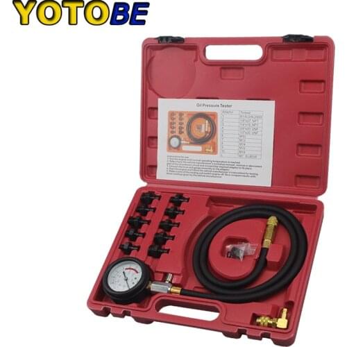 Engine Oil Pressure Test Kit Tester Low Oil Warning Devices Car Garage Tool