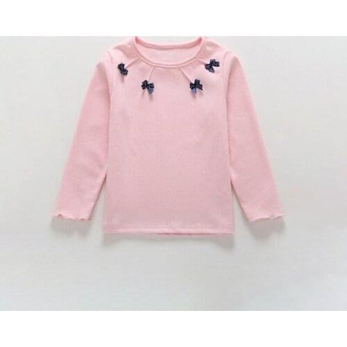 4-9 Years Children Girls T-shirt Long-sleeve O-neck Autumn T-shirt Kids Girls Bottoming Shirt Cotton Girls Clothes T-shirt