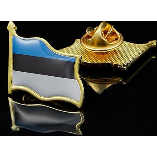Estonia Estonian Country Metal Flag Lapel Pin Badge Hat Lapel Pin Tie/Clothes Push Flag w/ Butterfly Clip