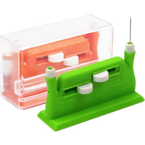 1 Piece Multi-Function Needle Threader, Orange And Green Double-Head Automatic Needle Threader Stitch DIY Sewing Tool Accessorie