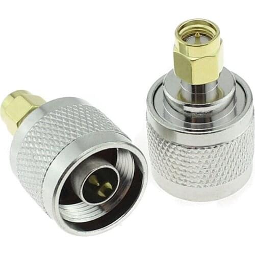 2pcs Router RF Adapter SMA Male To N Male Connector ,N Male Turn SMA Male Adapter Internal Screw Needle