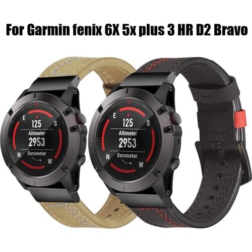 26mm Quick-Fit leather Watch band Adapter for Garmin Forerunner 935/945 Fenix 6X pro 5X plus 3 HR D2 Bravo Quaitx 3 strap