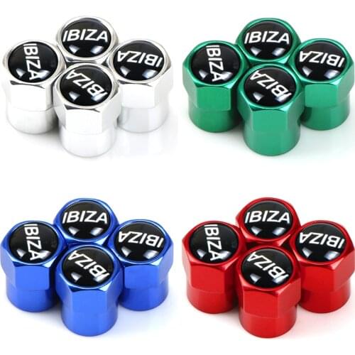 4Pcs Metal Car Wheel Tire Air Valve Caps Stem Cover with Color Logo for Seat IBIZA 2010-2019 Accessories