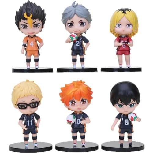 6pcs/set Haikyuu Figure Toys Anime Haikyuu Hinata Shoyo Tobio Kageyama Action Model Figure Cute PVC Collection Anime Model Toys