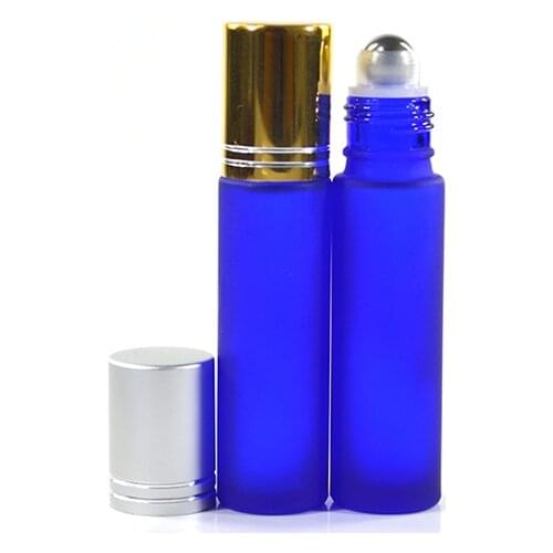 600pcs *10ml Wholesale empty perfume 10ml frost clear amber green blue glass roll on bottle for perfume oil