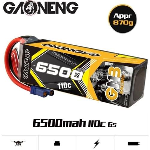 GAONENG GNB 22.2v 6500mAh 110C/220C LiPo Battery For RC Car Racing Spare Parts With Shell Upgrade LiHV 6S Battery