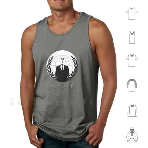 Anonymous - Expect Us tank tops vest 100% Cotton Anonymous 5th November Gun Powder Treason Plot V Vendetta Movie Online Internet