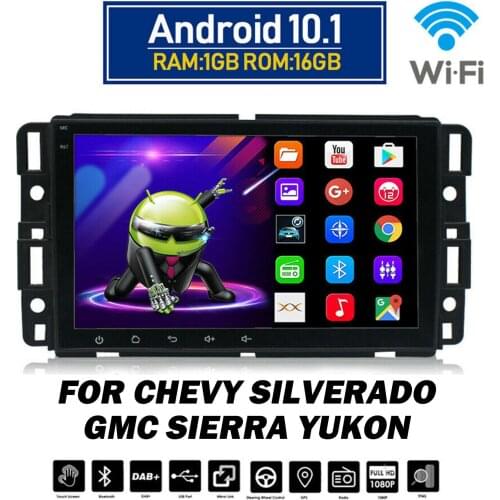 2 Din Android 10.1 Car Stereo Radio for Chevy Silverado GMC Sierra Yukon GPS Navigation DVD Player Car Multimedia Video Player