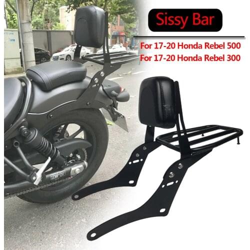 Motorcycle Luggage Rack Sissy Bar Rear Passenger Backrest Cushion Pad For Honda Rebel 500 300 CMX CMX500 CMX300 2020 2019 2018