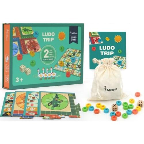 Childrens board puzzle game Multifunctional two-in-one early education two-sided chess toys flying chess birthday gift present