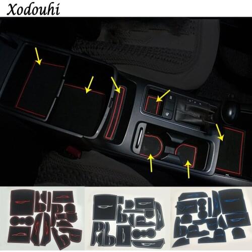 For Kia Sorento 2015 2016 2017 car styling inner Groove Gate Slot Armrest Storage Rubber non-slip mats mat door pad cup 16pcs