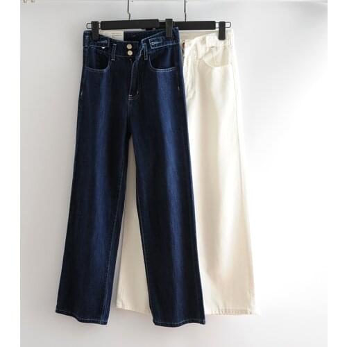 2020 High Waist Loose Comfortable Jeans For Women Plus Size Fashionable Casual Straight Pants Mom Jeans Washed Boyfriend Jeans