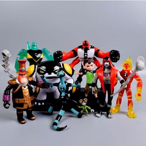 Boy Hacker BEN TEN Basic Action Figure Omnitriax Ben Tennyson Alien Hero Toy 9Pcs