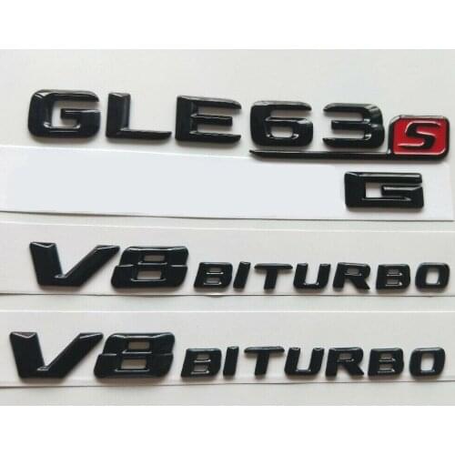 Gloss Black 3D Letters GLE63s FOR A M G V8 BITURBO Emblems W166 C292