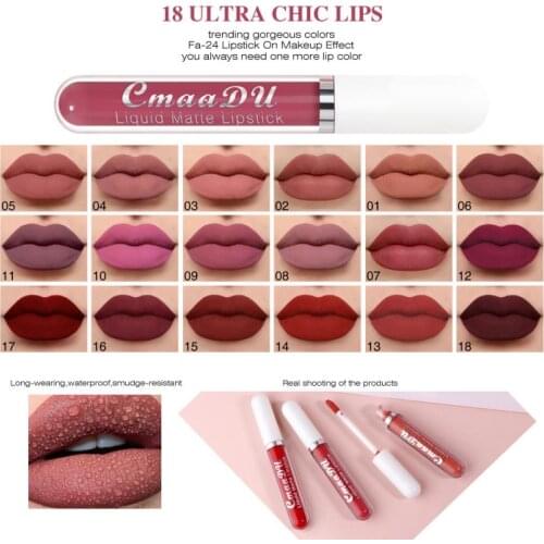 3pcs Lip Glaze Matte Velvet Whiting Non Stick Cup Lasting Waterproof Gifts For Female Lipglaze Lip Gloss Make-up Cosmetics TSLM1