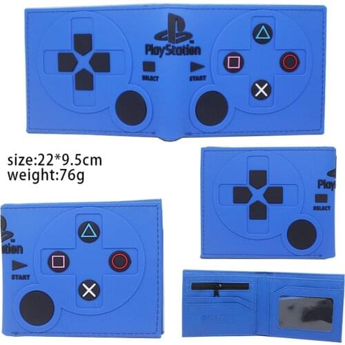 Game PlayStation 4 Controller Handle PVC Wallet Bifold Short Photo Card Holder Layers Cartoon Boys Girls zip Pocket Coin Purses